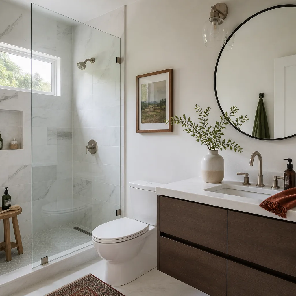 The bathroom inside a new ADU